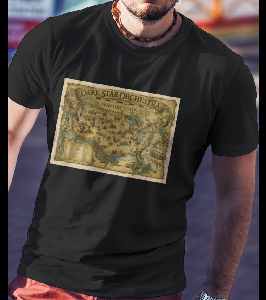 Dark Star Orchestra Winter Tour 2026 Vintage Map With Tour Dates T-Shirt