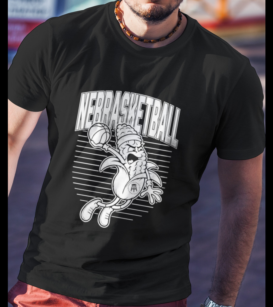 Corn Basketball Playful Cartoon Mascot Dunking T-Shirt