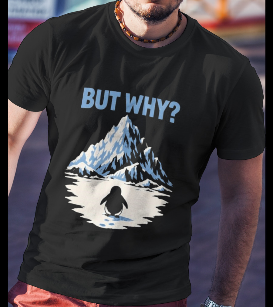 Why Penguin Snow Mountain Reflection T-Shirt