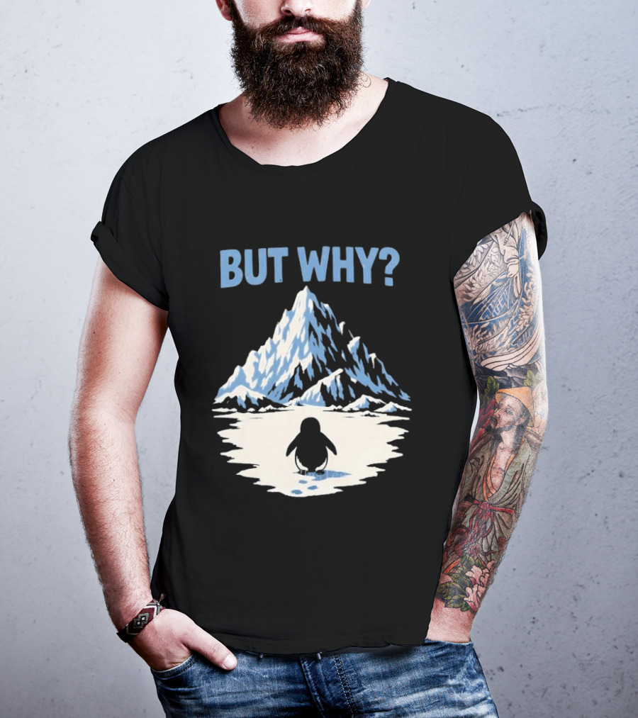 Why Penguin Snow Mountain Reflection T-Shirt
