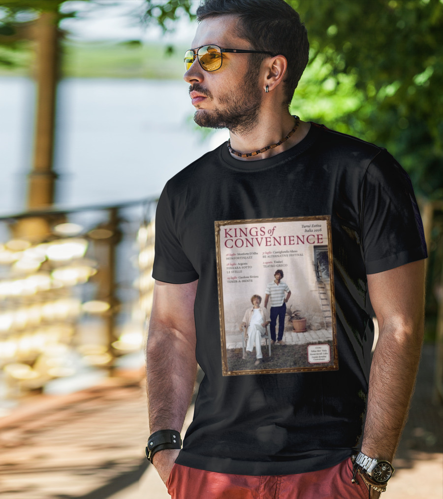 Kings Of Convenience Turne Estiva Italia 2026 Monfortinjazz Ferrara Tener A Mente Teatro Greco Festival T-Shirt
