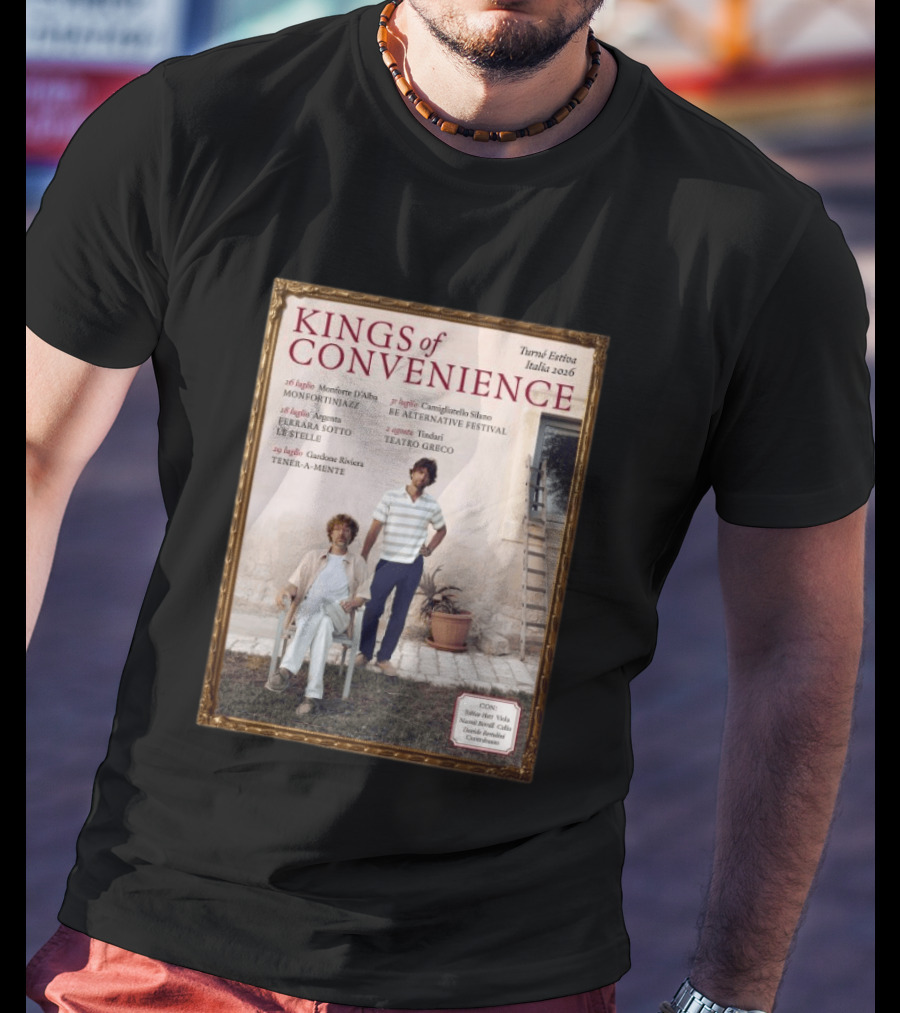 Kings Of Convenience Turne Estiva Italia 2026 Monfortinjazz Ferrara Tener A Mente Teatro Greco Festival T-Shirt