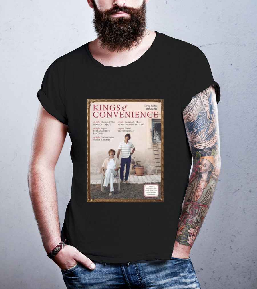 Kings Of Convenience Turne Estiva Italia 2026 Monfortinjazz Ferrara Tener A Mente Teatro Greco Festival T-Shirt