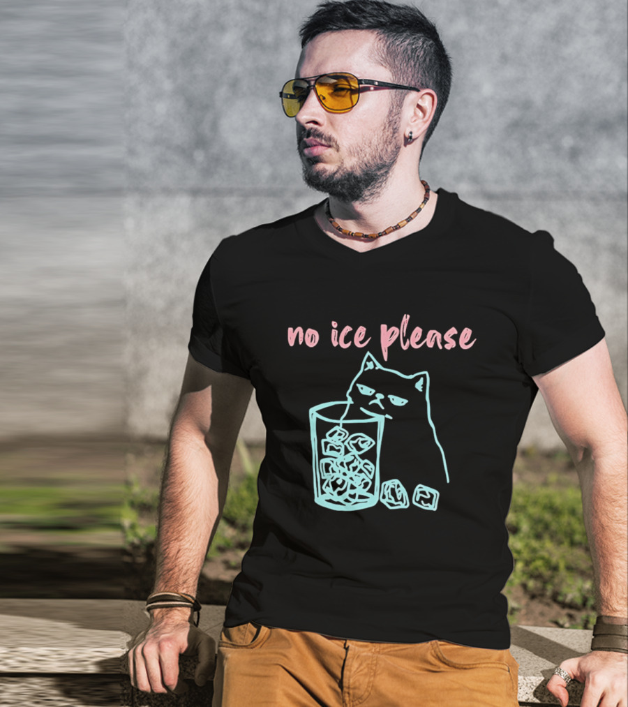 No Ice Please Cat With Ice Cubes T-Shirt
