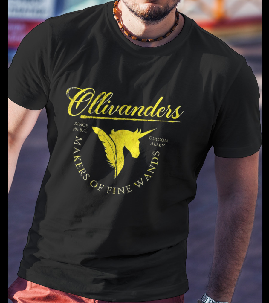Ollivanders Makers Of Fine Wands Diagon Alley Unicorn Since 382 BC T-Shirt