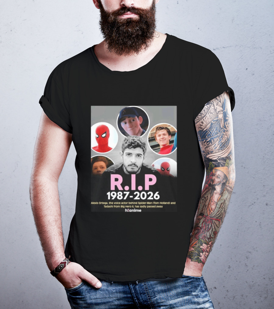 RIP Alexis Ortega 1987 2026 Voice Of Spider Man And Tadashi T-Shirt
