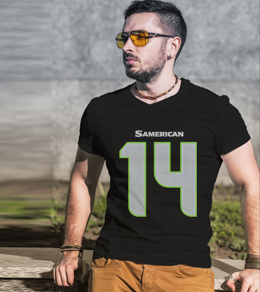 Seattle Seahawks Samerican 14 Jersey T-Shirt