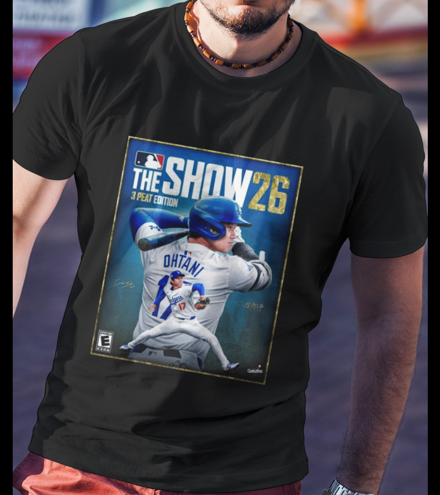 Shohei Ohtani Los Angeles Dodgers MLB The Show 26 3 Peat Edition Baseball 2026 Game T-Shirt