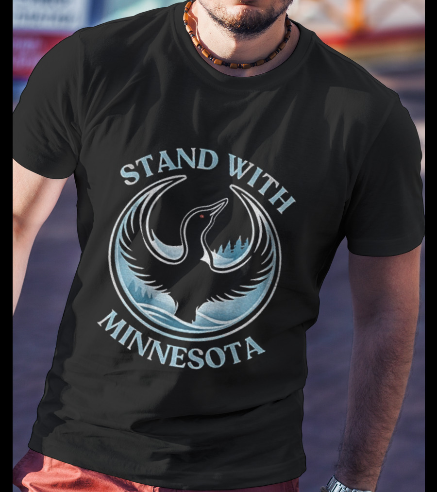 Stand With Minnesota Loon Rebel Alliance State Bird T-Shirt