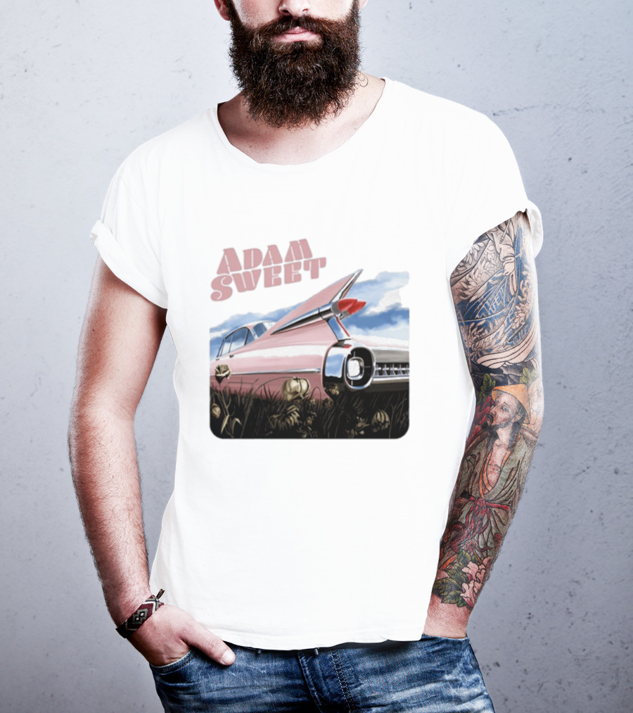 Adam Sweet Pink Cadillac Flowers Nostalgia T-Shirt