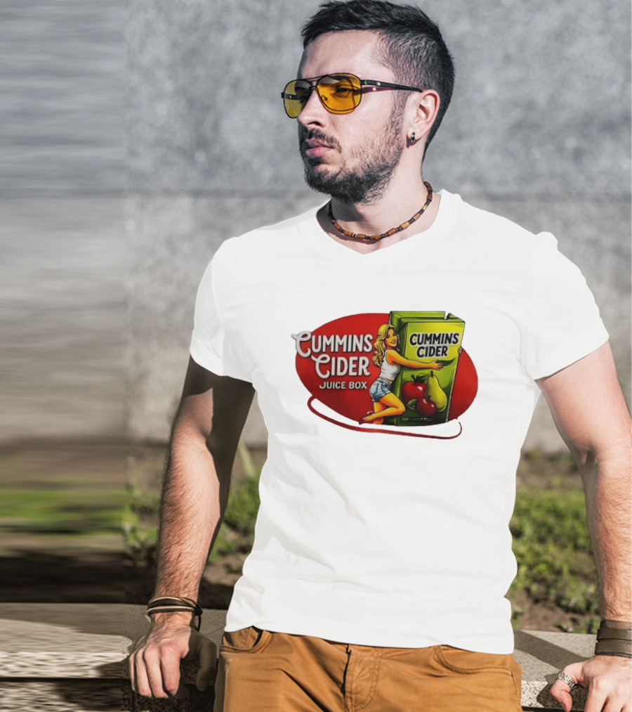 Cummins Cider Juice Box Vintage Style 100% Pear And Apple Drink T-Shirt