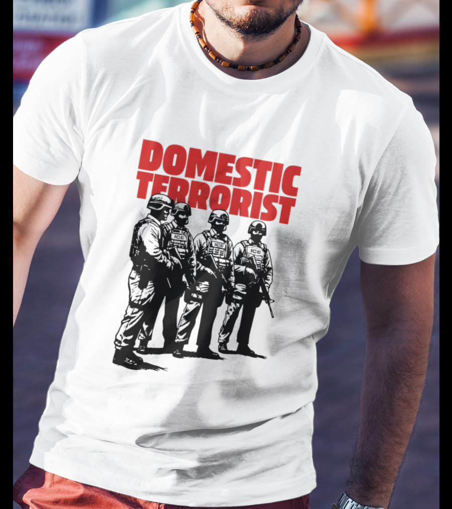 Domestic Terrorist Abolish ICE Tactical Units Silhouette Protest T-Shirt