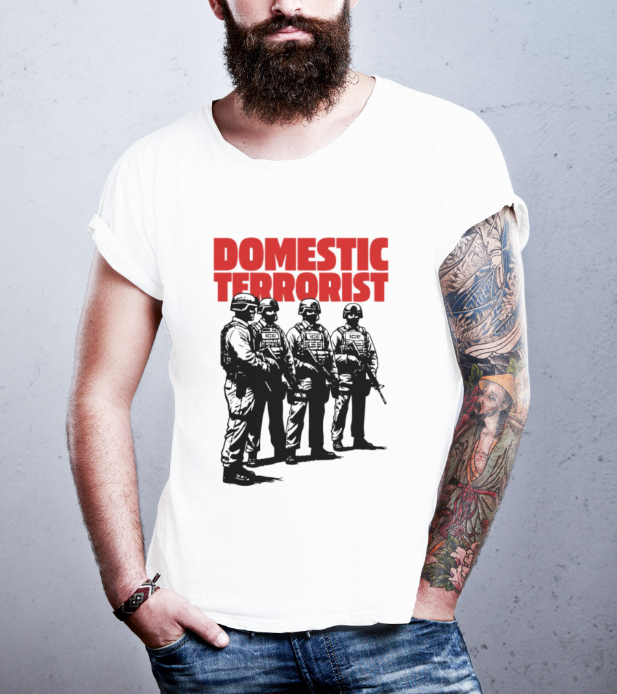 Domestic Terrorist Abolish ICE Tactical Units Silhouette Protest T-Shirt