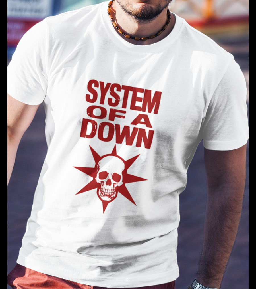System Of A Down Skull Star Burst T-Shirt