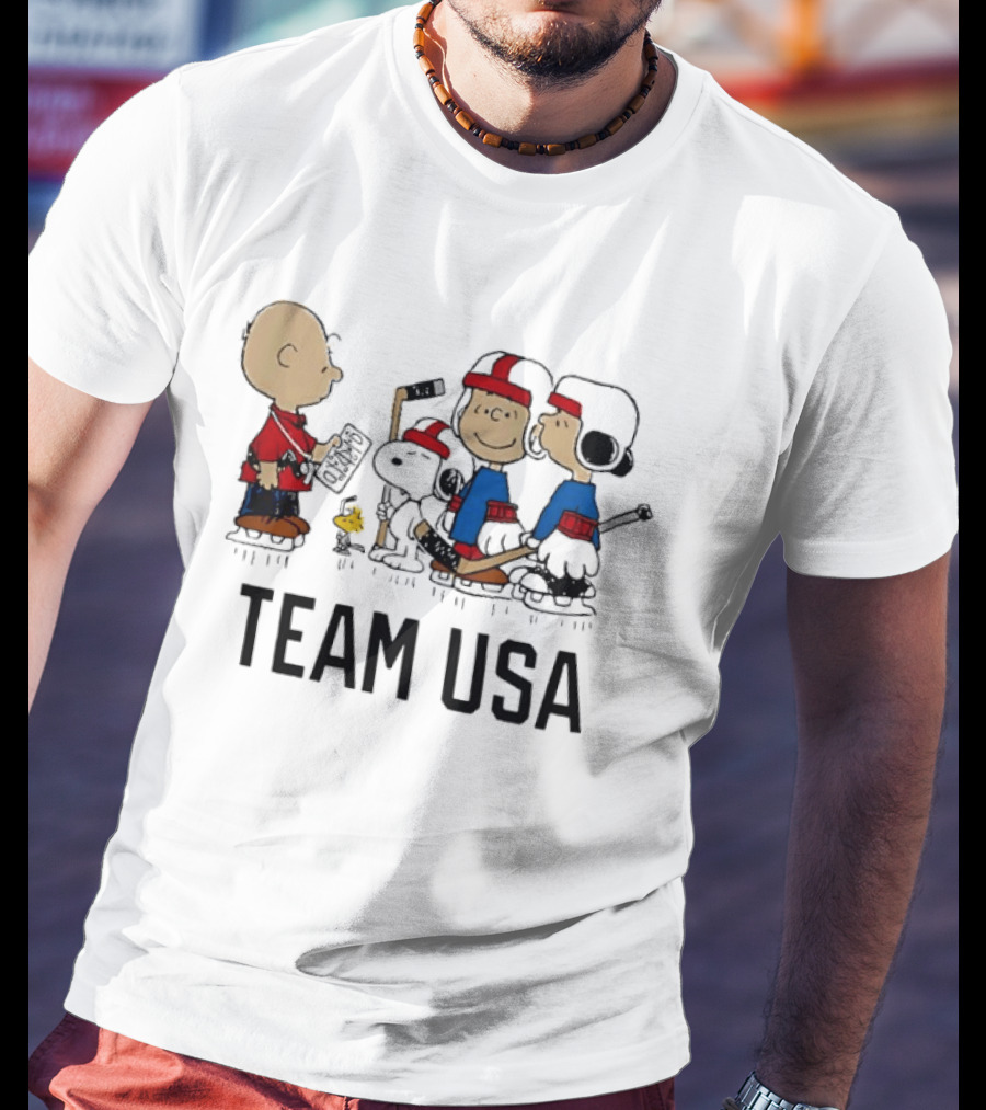 Team USA Peanuts Hockey Outerstuff Collaboration T-Shirt
