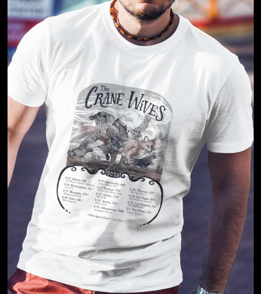 Crane Wives Concert April 26 2026 Van Buren Phoenix AZ Event Details T-Shirt
