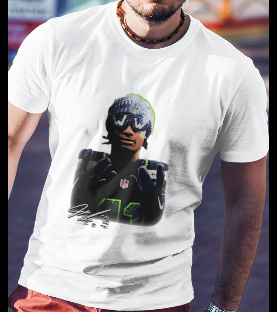 Jaxon Smith Njigba Seattle Seahawks Beanie Bling WW Sunglasses NFL Player Signature T-Shirt