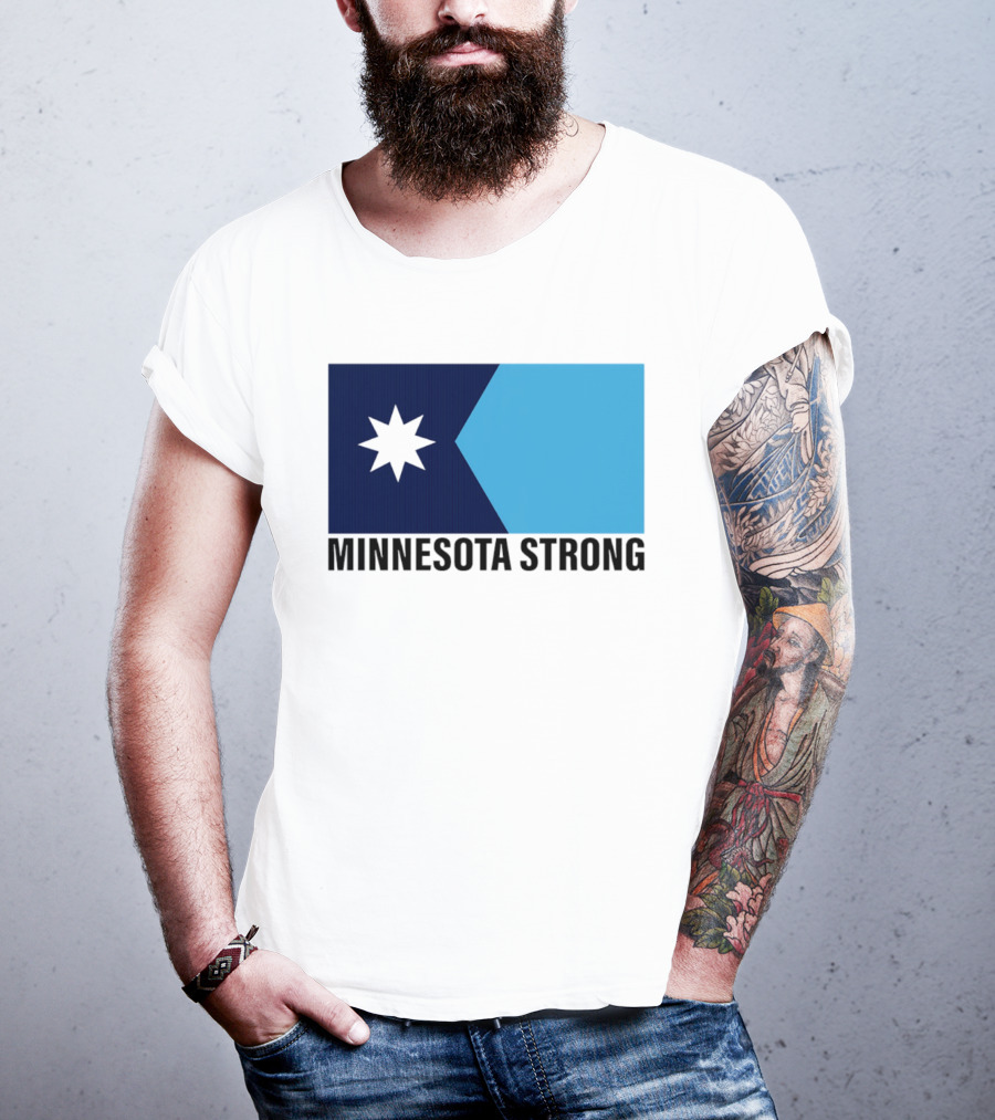 Minnesota Strong Star Icon Blue Rectangular Flag T-Shirt