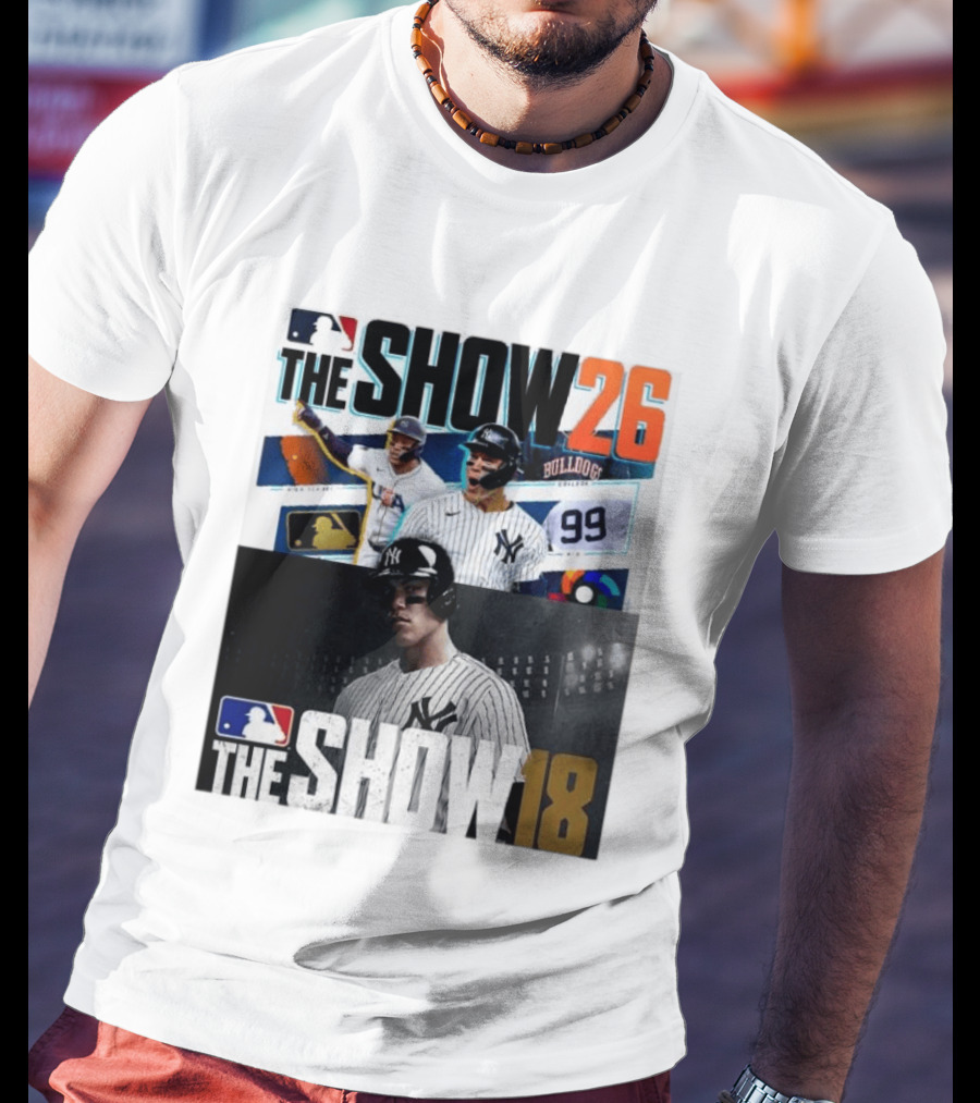 MLB The Show 26 Aaron Judge New York Yankees Cover Athlete Baseball Game Featuring The Show 18 T-Shirt