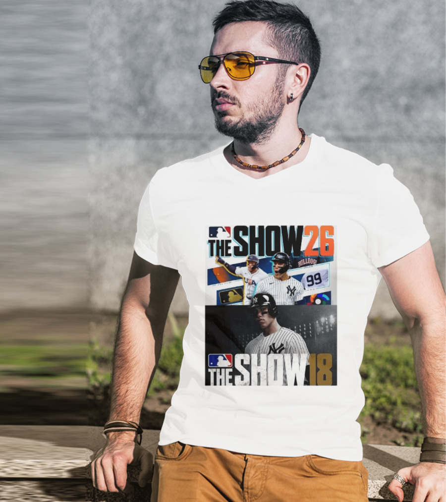 MLB The Show 26 Aaron Judge New York Yankees Cover Athlete Baseball Game Featuring The Show 18 T-Shirt