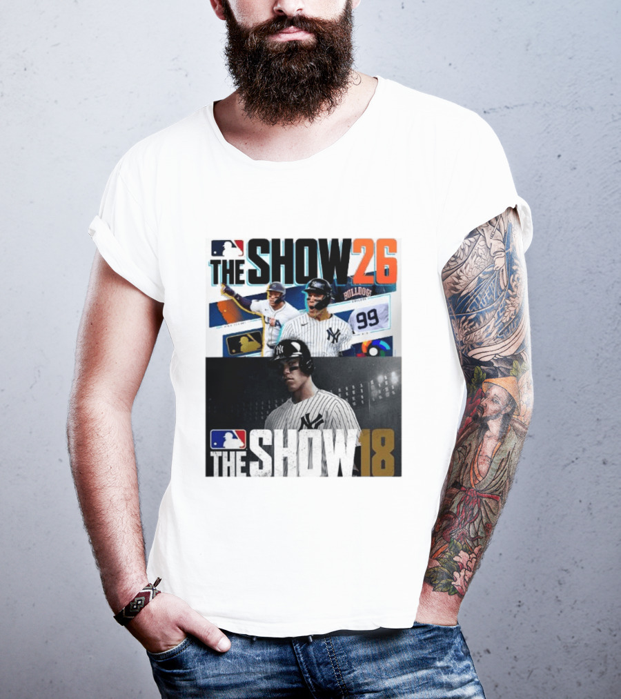 MLB The Show 26 Aaron Judge New York Yankees Cover Athlete Baseball Game Featuring The Show 18 T-Shirt