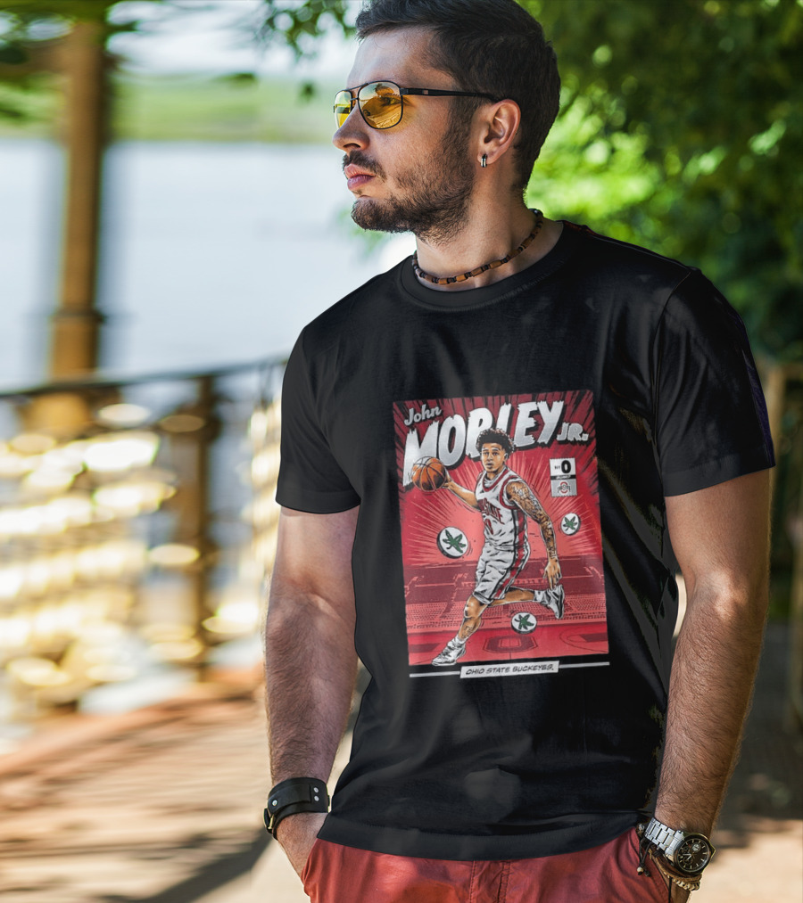 John Mobley Jr Ohio State Buckeyes NCAA Basketball Number 0 Comic T-Shirt