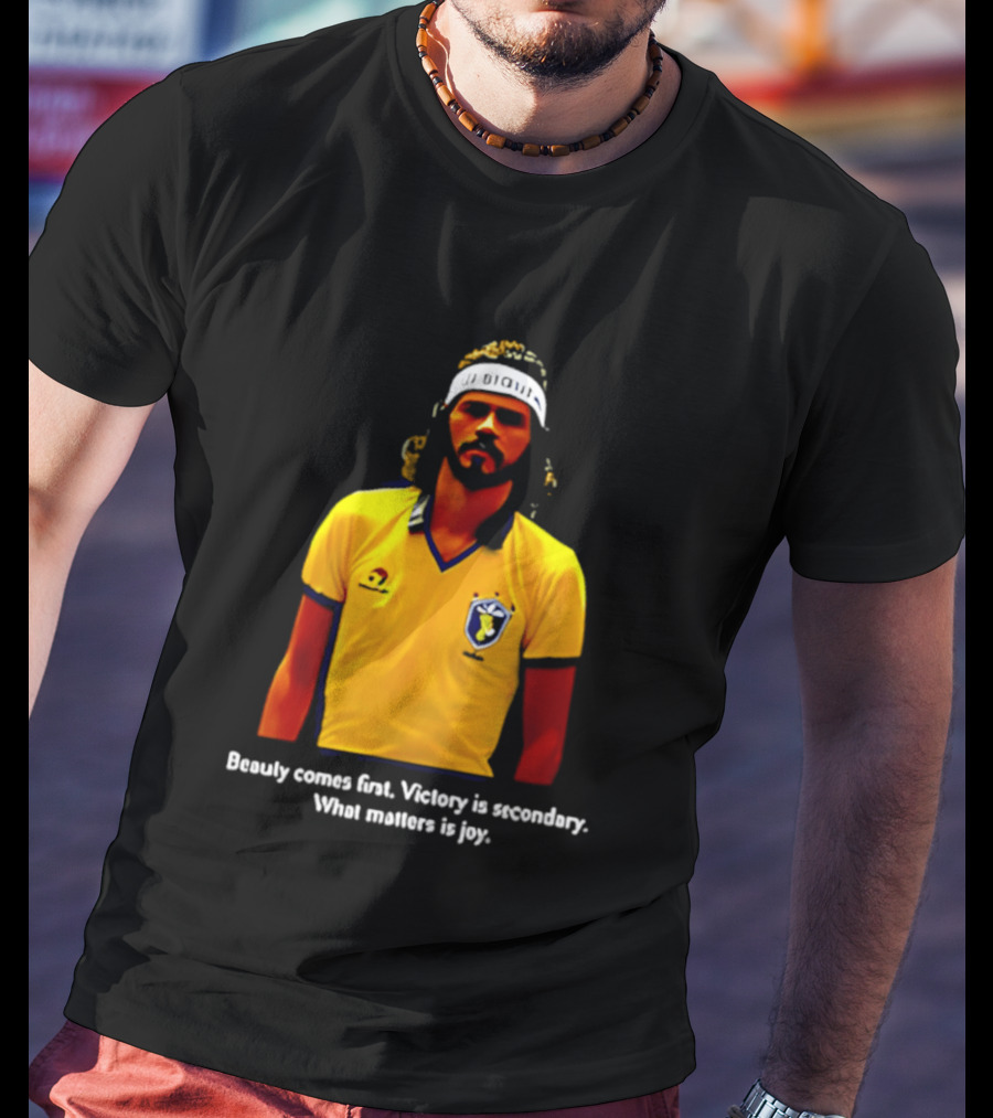 Beauty Comes First Victory Secondary Joy Matters Tennis Player Yellow T-Shirt