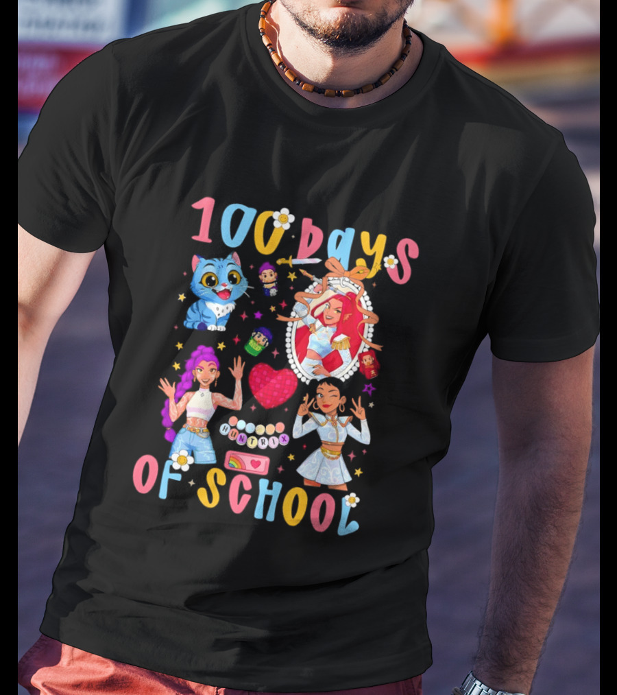 100 Days Of School Colorful Kpop Style Celebration T-Shirt