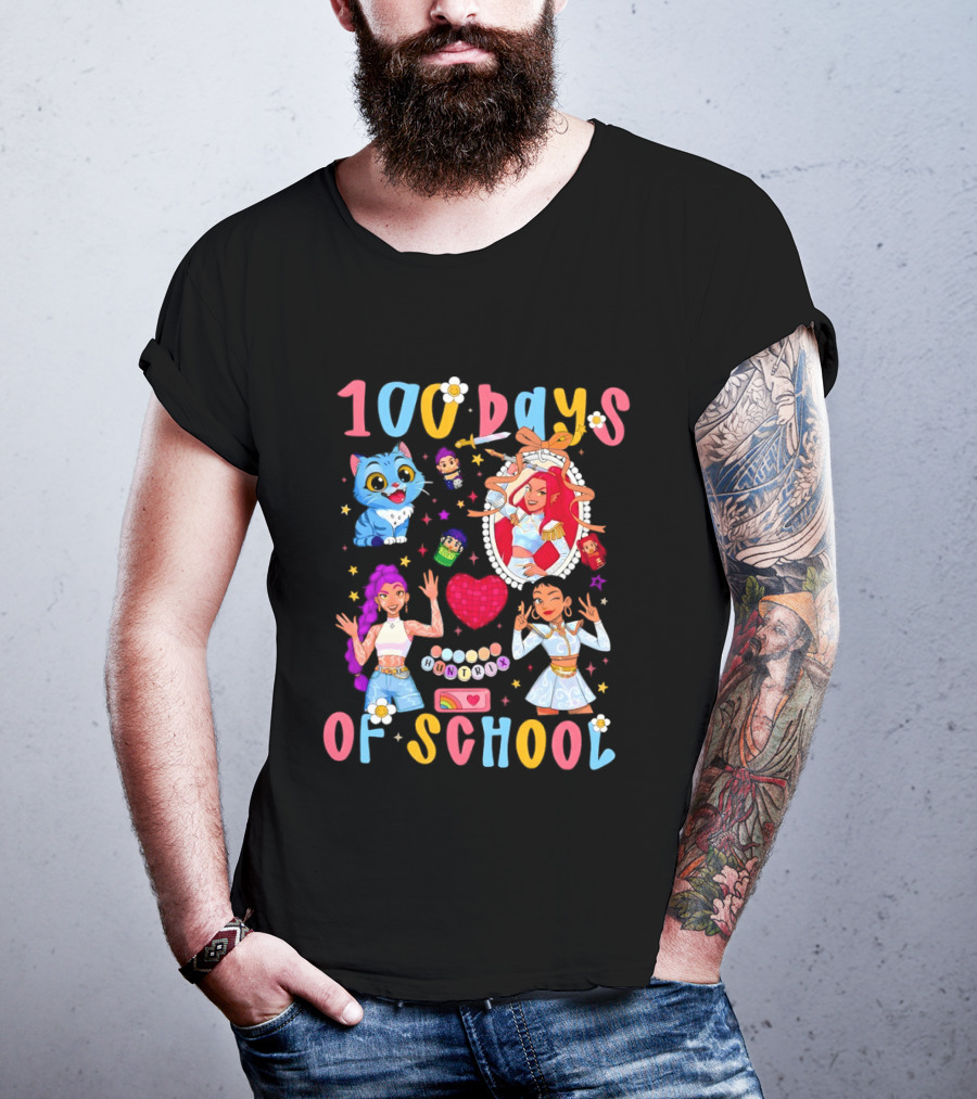 100 Days Of School Colorful Kpop Style Celebration T-Shirt