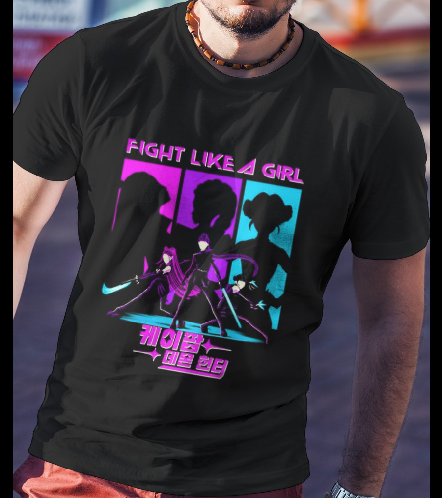 KPop Demon Hunters Fight Like A Girl Korean T-Shirt