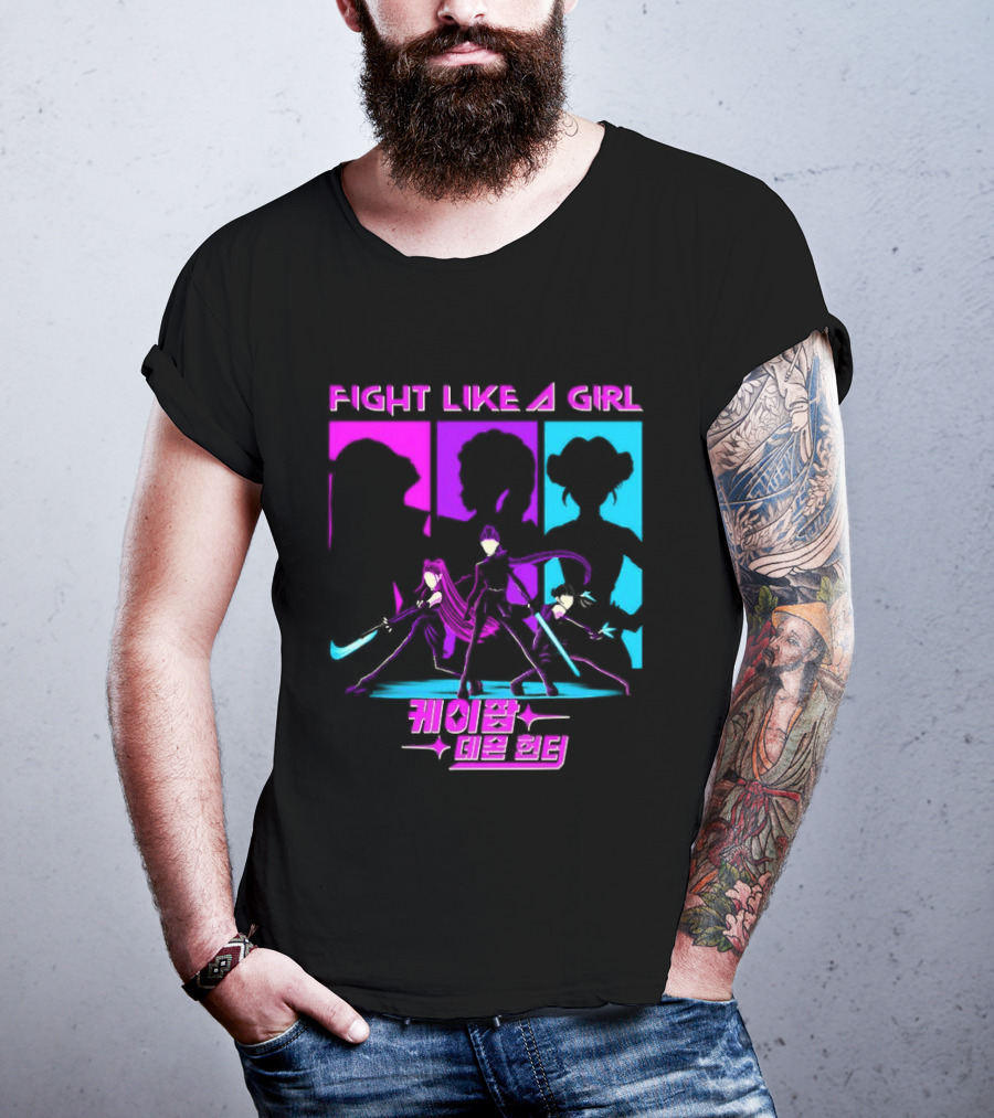 KPop Demon Hunters Fight Like A Girl Korean T-Shirt
