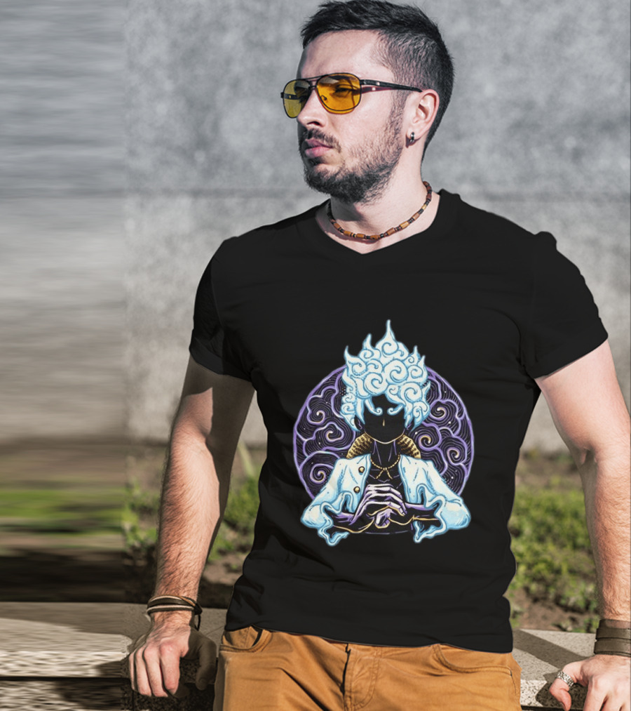Luffy 5 One Piece Anime Gear Fifth White Hair Transformation T-Shirt