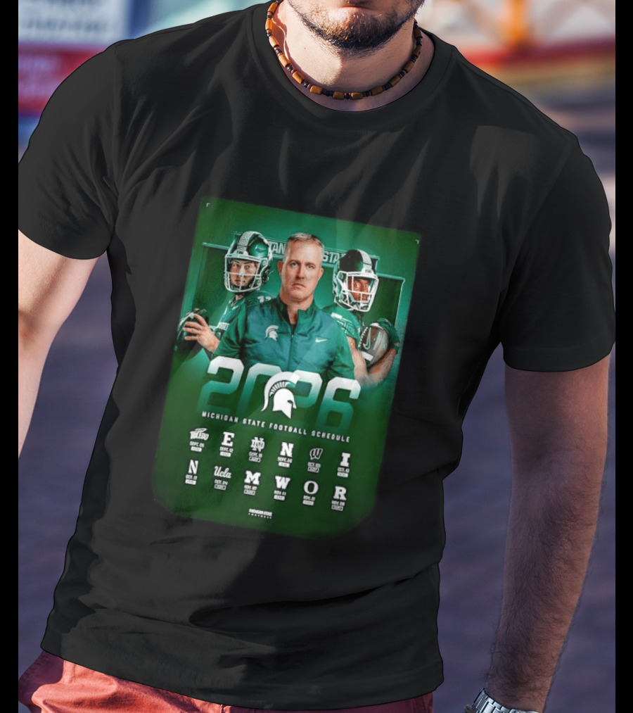 Michigan State Spartans 2026 NCAA Football Schedule T-Shirt