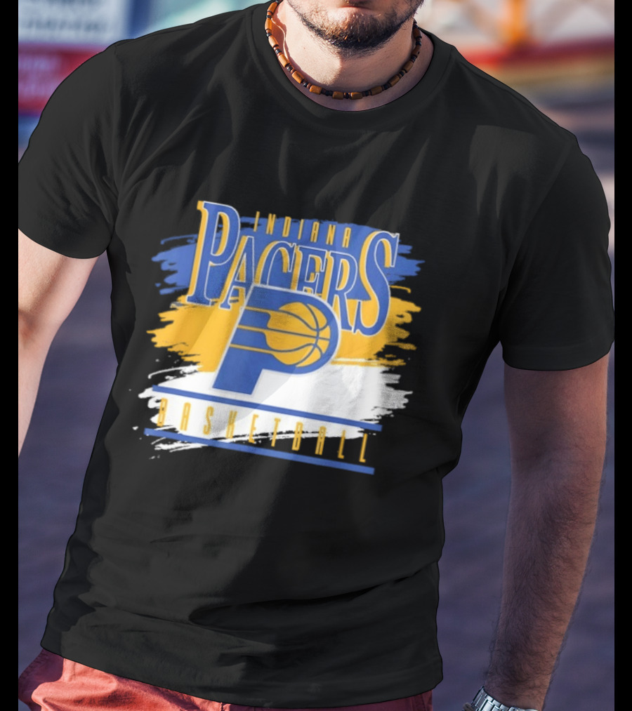 Indiana Pacers Basketball Spilled Paint NBA T-Shirt