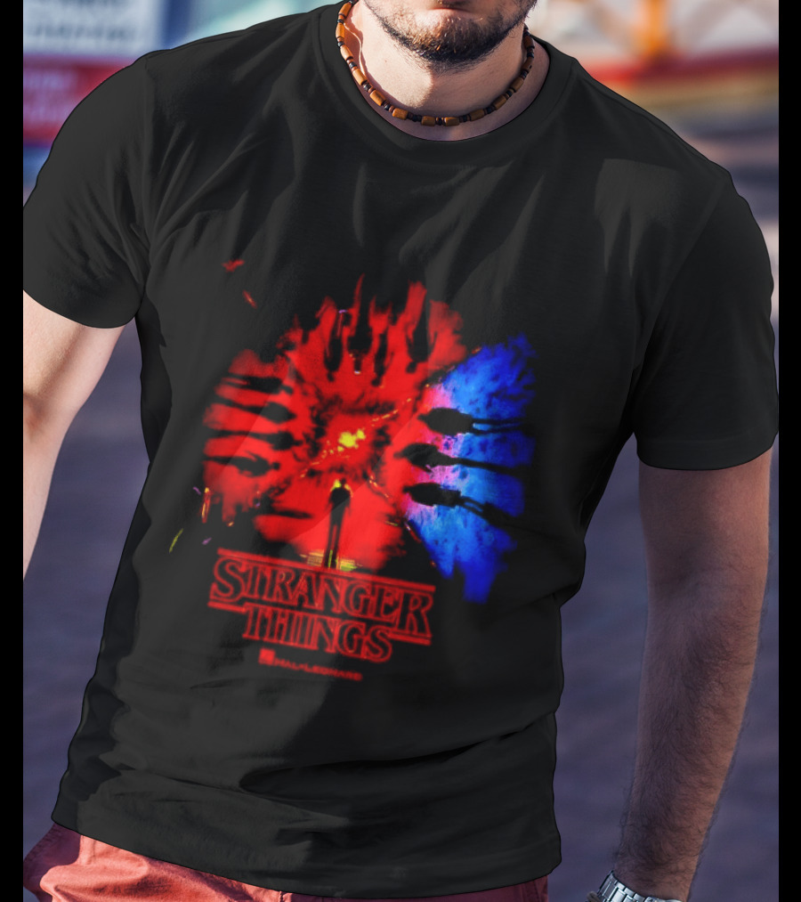 Stranger Things Music From The Netflix Red Blue Monster Burst T-Shirt