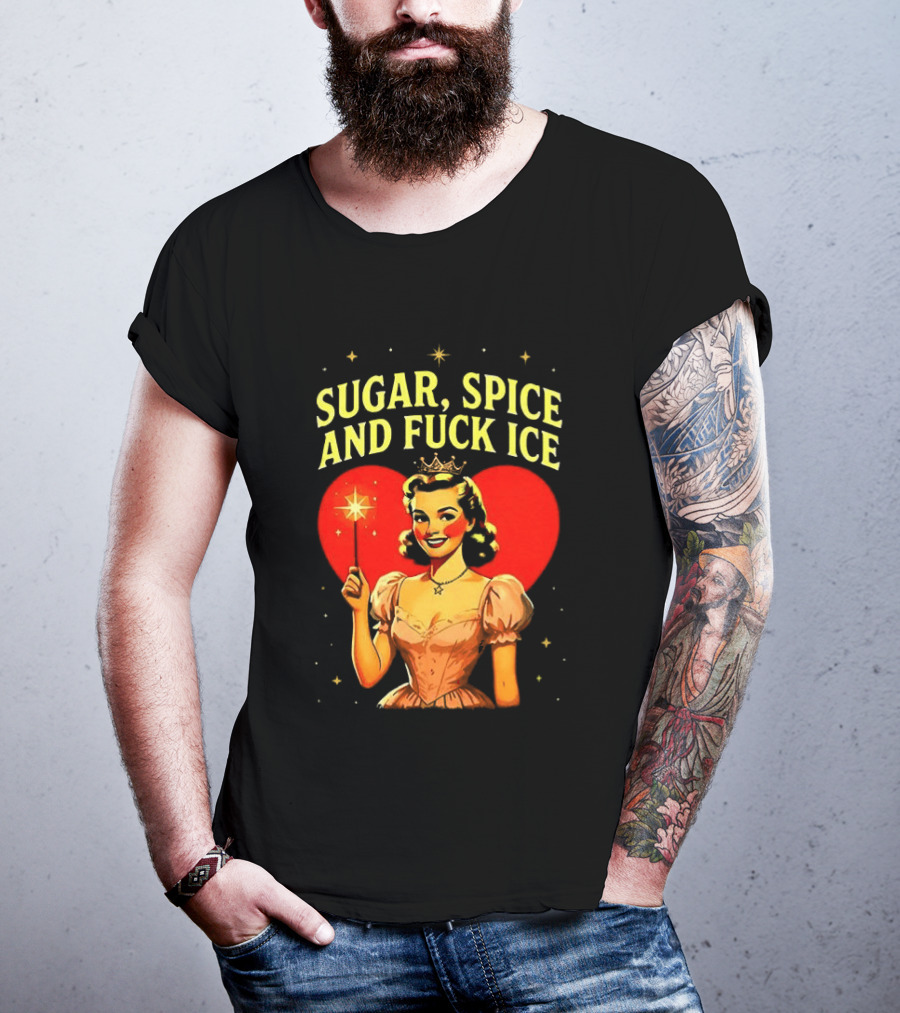 Sugar Spice And Fuck ICE Fairy Heart Caricature T-Shirt