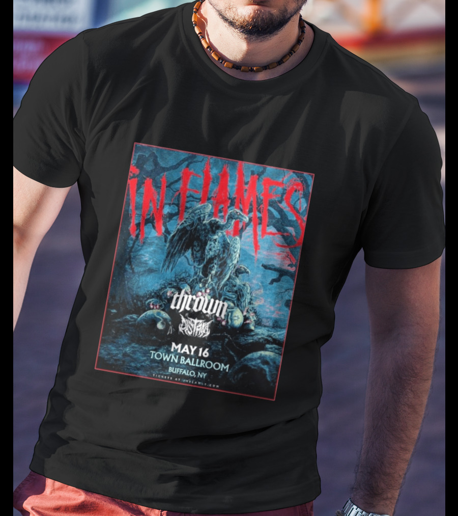 In Flames May 16 2026 Buffalo NY Town Ballroom Concert Thrown Orbit Culture T-Shirt