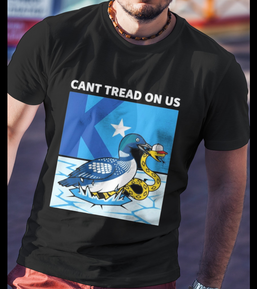 Can't Tread On Us Minnesota Loon Snake Ice Hockey Hat Star T-Shirt