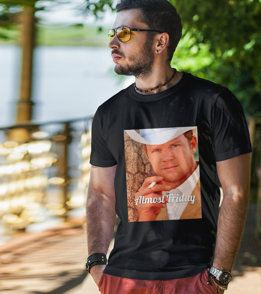 Almost Friday Cowboy Smoking Cigarette T-Shirt