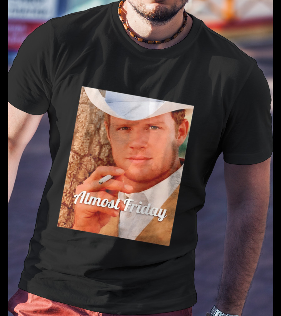 Almost Friday Cowboy Smoking Cigarette T-Shirt