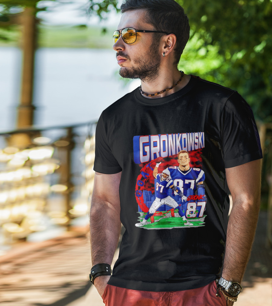 Gronkowski Goat 87 Football Player Tight End Action T-Shirt