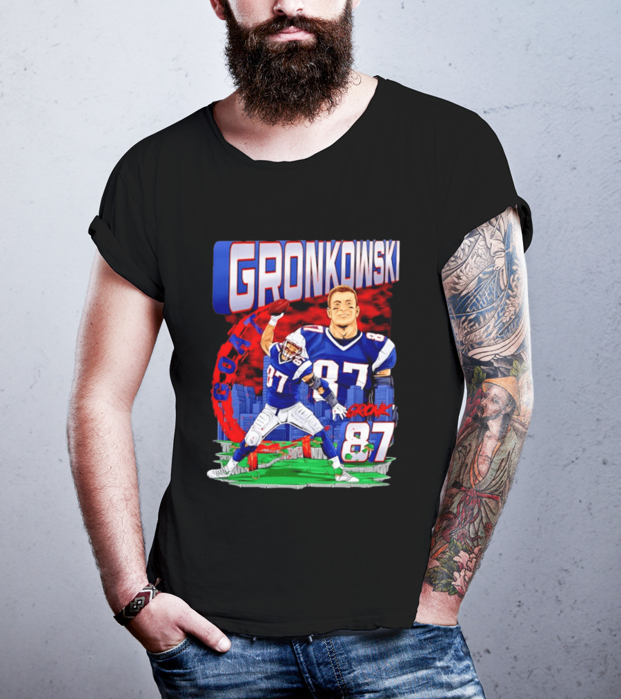Gronkowski Goat 87 Football Player Tight End Action T-Shirt