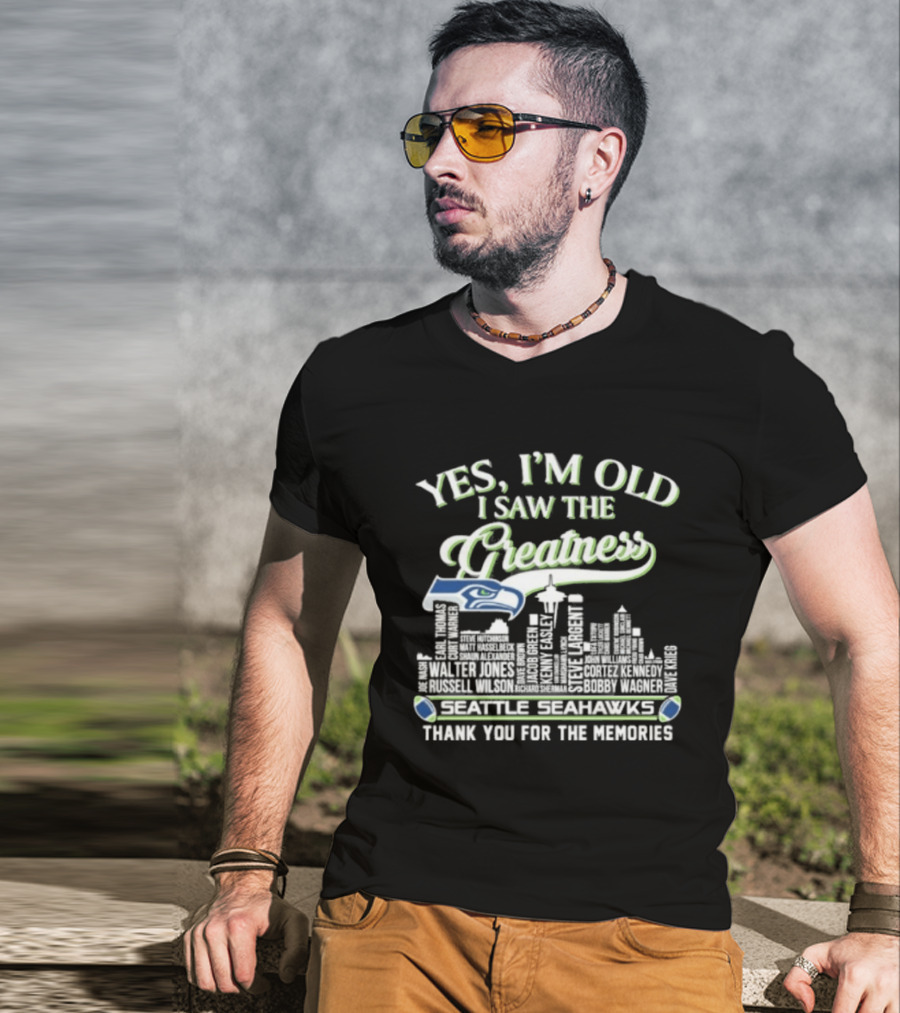 Seattle Seahawks Greatness Skyline Thank You For The Memories T-Shirt