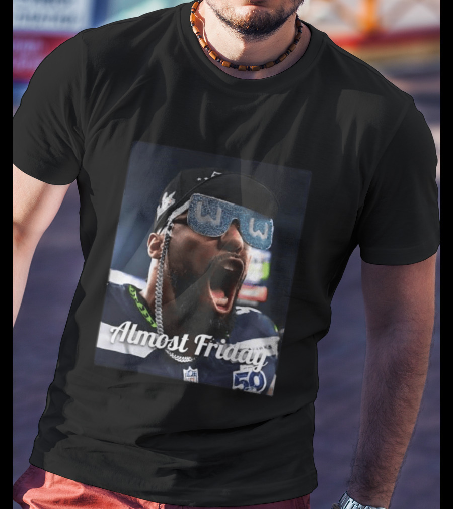 Leonard Williams Glasses Seahawks Almost Friday 50 Yard Line Celebration T-Shirt