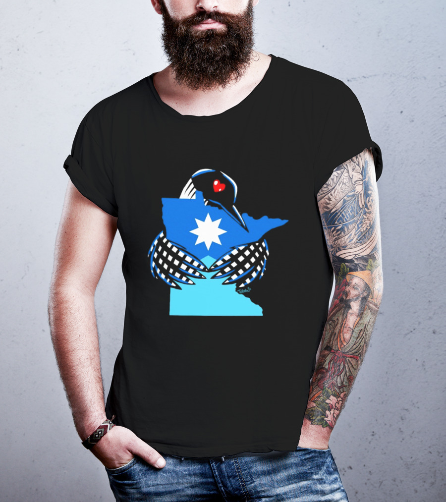 Loon I Love Minnesota Star Symbol Blue T-Shirt