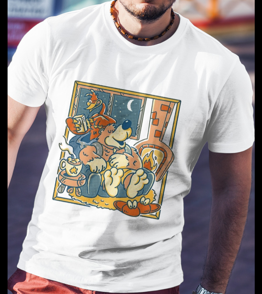 Banjo And Kazooie Cozy Fireplace Retro Gaming Night Moon🌛 T-Shirt