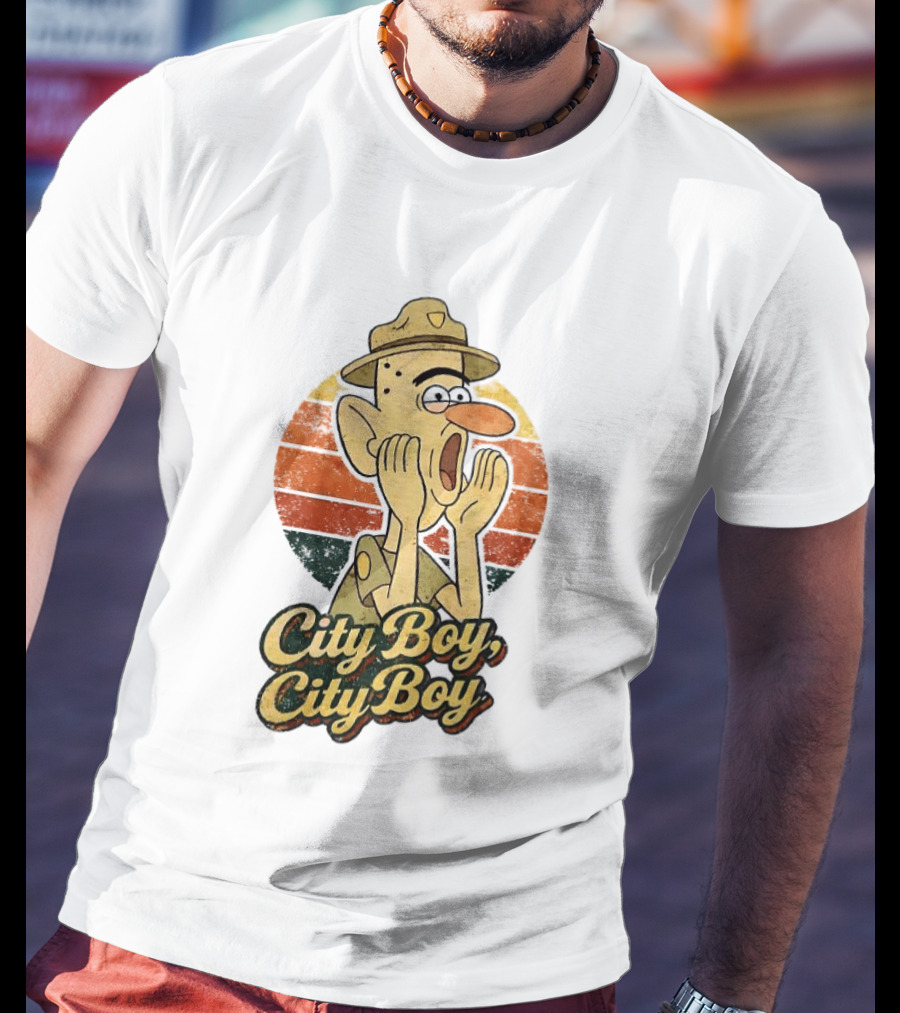 City Boy City Boy Gravity Falls Meme Retro Vintage Cartoon T-Shirt
