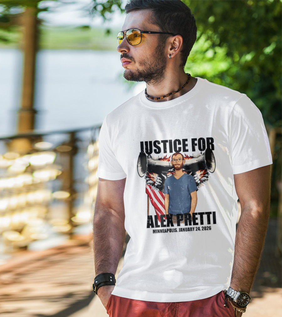 Justice For Alex Pretti Minneapolis January 24th 2026 ICE Shooting Abolish ICE T-Shirt