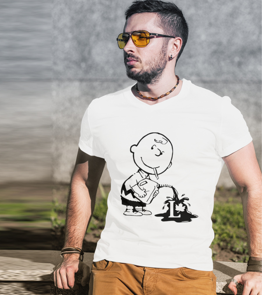 Charlie Brown Watering Flower Political Cartoon T-Shirt
