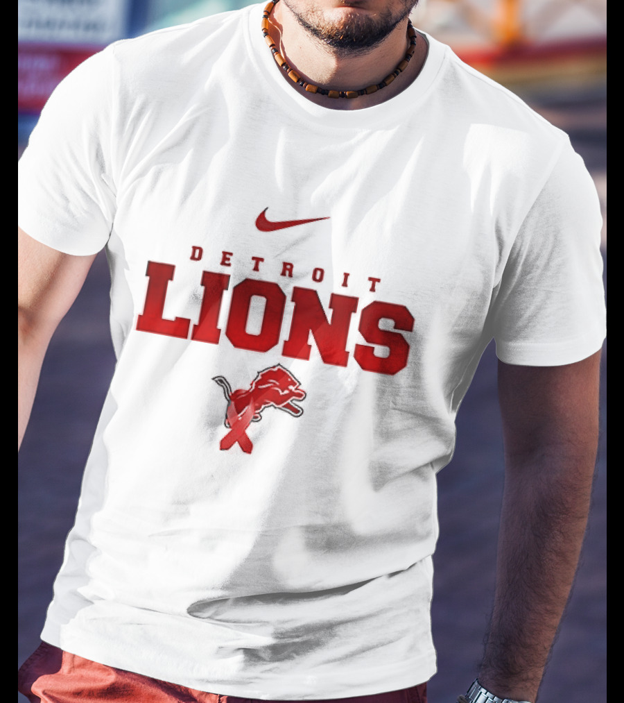 Nike Detroit Lions Red February We Wear Red American Heart Month T-Shirt